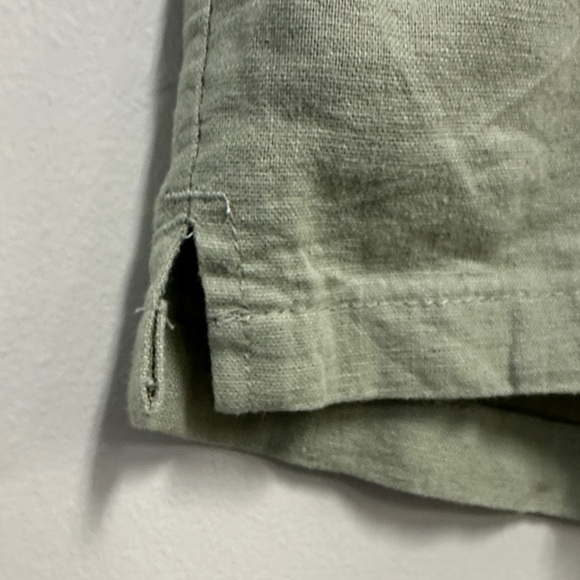 Hang Ten Linen Blend Sage Green High Waist Women's Shorts - Picture 4 of 9
